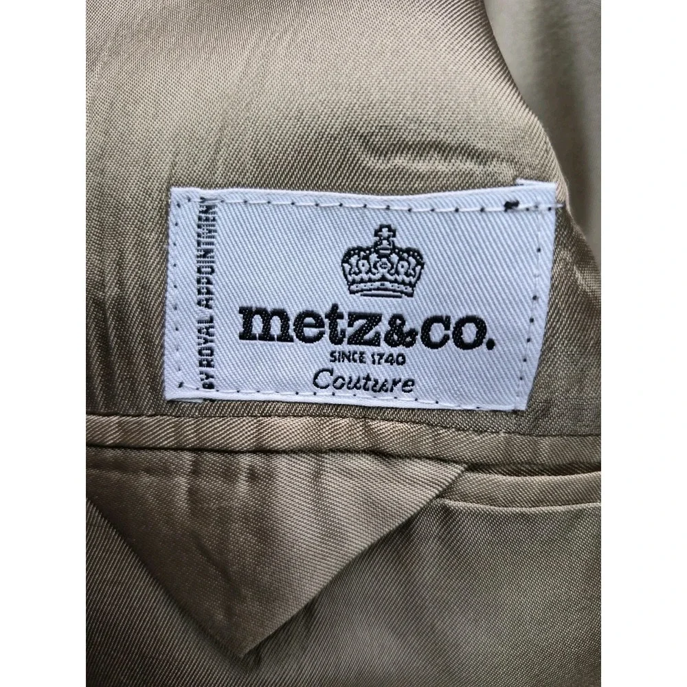 Metz & Co 41R Brown Check Wool Blazer Mens 3 Button Sport Coat Italy G505